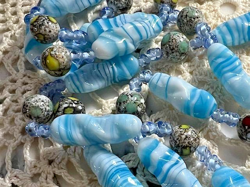 Collier rangs perles - perles, verre