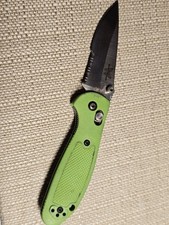 Benchmade Mini Griptilian 556 440c Lime Green Partially Serrated