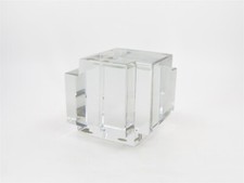 Modern Yan Zoritchak For Val St Lambert Optical Cut Glass Sculpture 4.25" x 4"