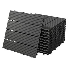 33x Lames carreaux de terrasse 3 m² dalles patio jardin 30x30 cm anthracite WPC