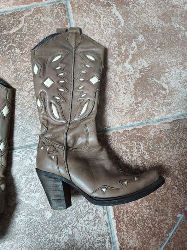 Bottes santiags femme marron