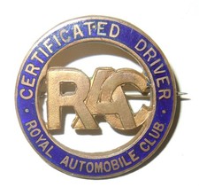INSIGNE ANGLAIS DU ROYAL AUTOMOBILE CLUB - NUMEROTÉ