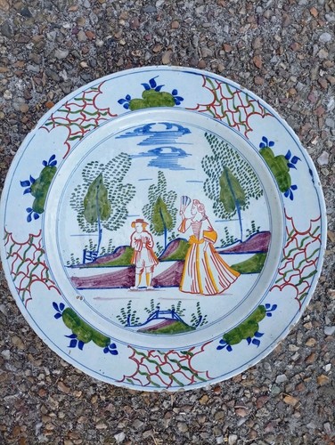 Rare grand plat faience - grand, de