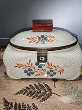 Ancienne Boite à biscuits en céramique Allemande année 30 En Bon État 
