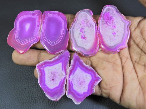 Tranche teintée agate druzy