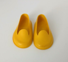 Vintage Puppet clothing for vintage doll pair of shoes yellow +/- 6cm