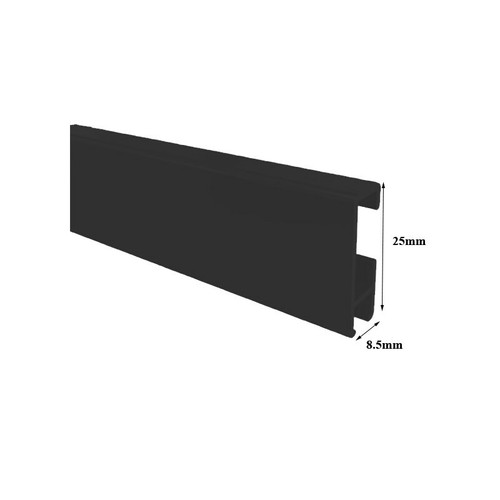 Rail clip noir 200cm - clip, 2m