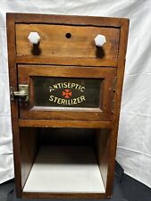 VTG Antique Antiseptic Sterilizer Medical Apothecary Barber Display Cabinet Case