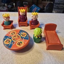 Vintage Fisher-Price Little People Castle Royal Family Figures & Furniture...