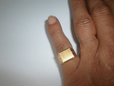 bague en plaqué or, chevalière, t. 50