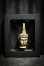 Cadre à tête de Bouddha thaïlandais | cadre déco
