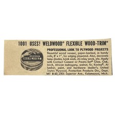 Weldwood Flexible Wood Trim Vintage Mini Print Ad 60s For Plywood Projects