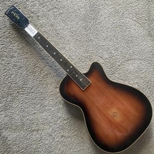 Sunburst Dobro Resonator Guitar Body with Neck, Rosewood Fingerboard