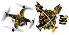 DJI Phantom 2 Drone Wrap RC Quadcopter Decal Custom Skin Accessory Yellow Flames