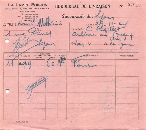1924 lampe philips lyon - lampe,