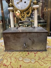 old small metal steel safe 1900s with key