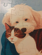 Puzzle 24 pièces chien chat