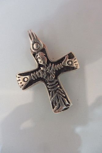 Beau vieux pendentif croix - vieux, 925