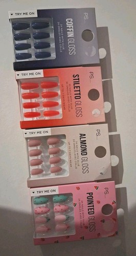 Lot faux ongles with - lot, glue