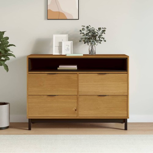 Commode flam 110x40x80 bois - commode, cm