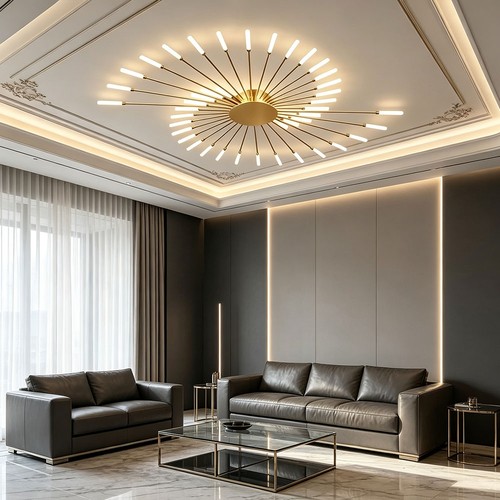 128cm plafonnier motif feu - motif,