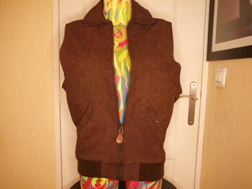 Gilet cuir vintage timberland - gilet,