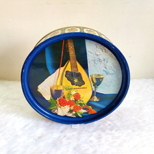 Vintage Romantique Vin Guitare Rose Graphiques Jb Mangharam Pâtisserie Tin TN41