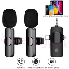 Mini Mic Wireless Lavalier Microphone For iPhone/iPad/Android Vlog Live Stream