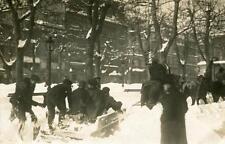 CPA 34 BEZIERS VERY RARE PHOTO CARD OF A SNOW HUNT PASSING IN THE MIDDLE OF A