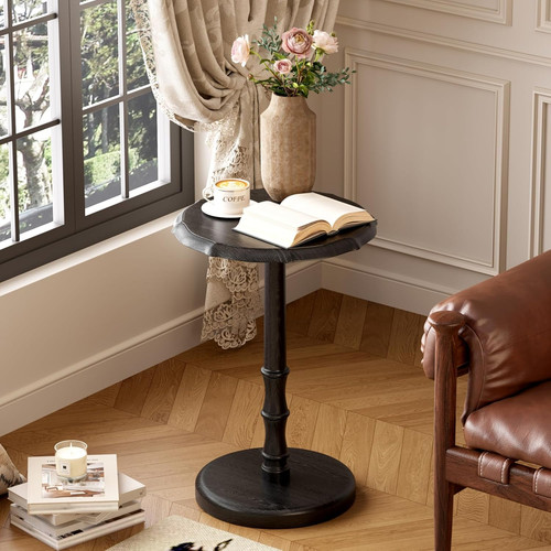 100 solid wood round - round, pedestal