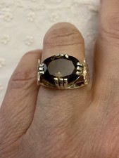 Art Déco Topaze Fumée ARGENT MASSIF, Originale ANCIENNE BAGUE, CREATEUR