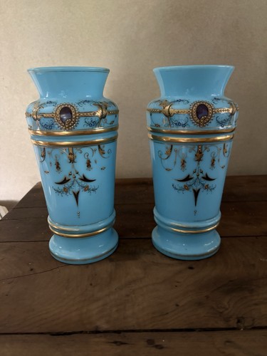 Paire vases opaline - paire,