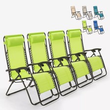 4 chaises longues de plage et