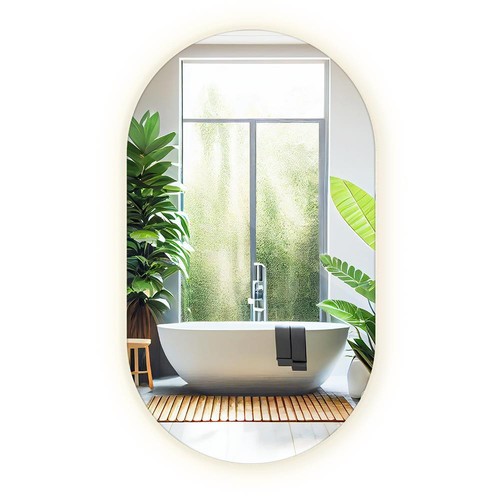 Miroir mural ovale led - miroir, à
