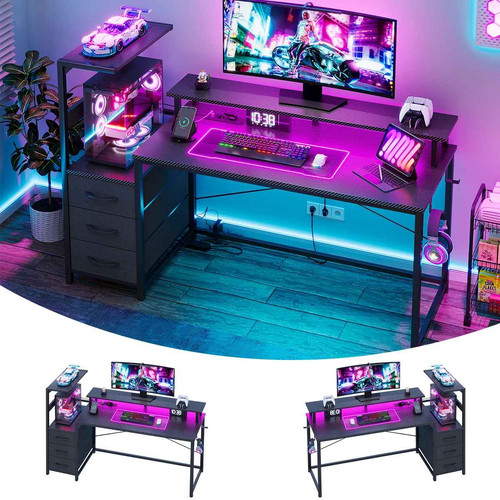 Bureau gaming angle - d'angle, led