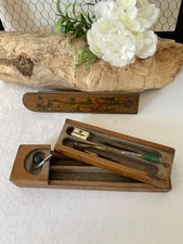 825⚜️ Décoration Ancien Plumier D'écolier en Bois Déco Ecole Bureau