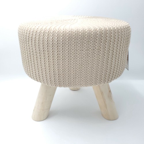 Foot stool round natural - natural, tan