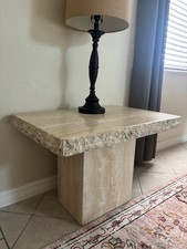Italian Raw Edge Travertine Table