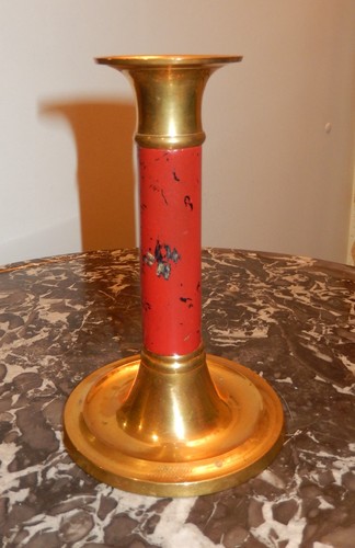 Bougeoir laiton bois laqué - /,