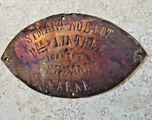 Ancienne plaque charette en - de,