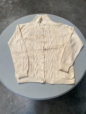 Gilet torsadé knitwear blanc crème beige XL