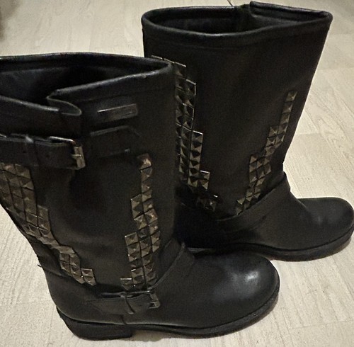Bottes vintage cuir rock - vintage,