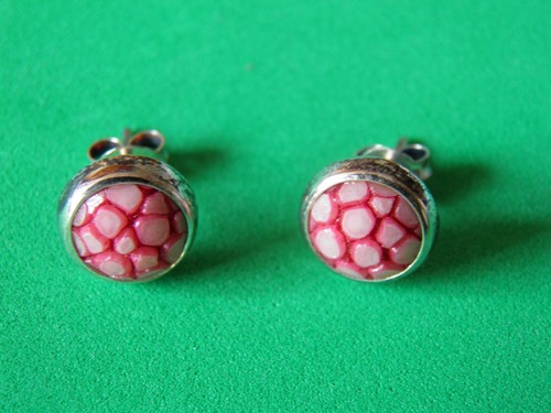 Boucles oreilles rondes rose - boucles,