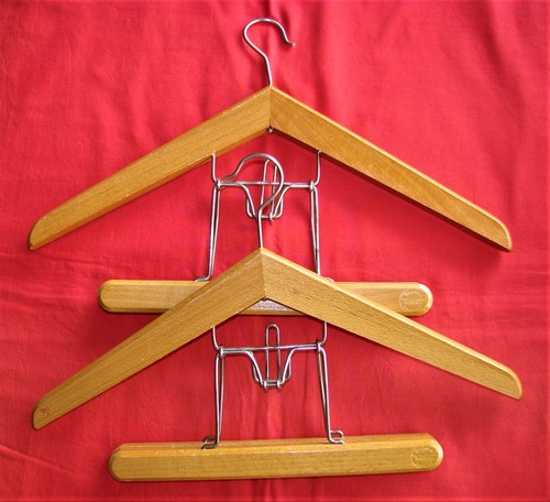 Vintage wooden clamp hanger - vintage,