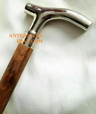 BEAU CADEAU DE CANNE DE MARCHE EN BOIS EN LAITON MASSIF VICTORIEN ANCIEN VINTAGE