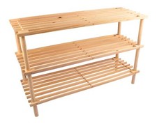 Armoire à Chaussures Avec 3 Dépôt Bois non Traitée Meuble Support pour Étagère