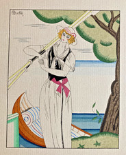 CHARLES MARTIN Estampe Pochoir