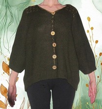 Gilet vert/doré TU fait main