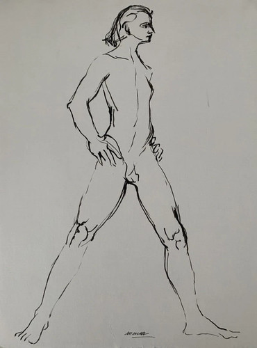 Très beau dessin masculin - dessin, nu
