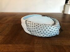 ANTIQUE NICE BLUE VELVET BIBI HAT AND VEIL